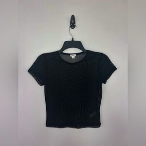 Garage Black Mesh Crop Top